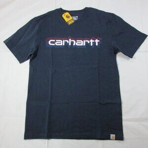 Carhartt Men's SM Loose Fit Heavyweight Short Sleeve Logo T-Shirt Navy TK5709